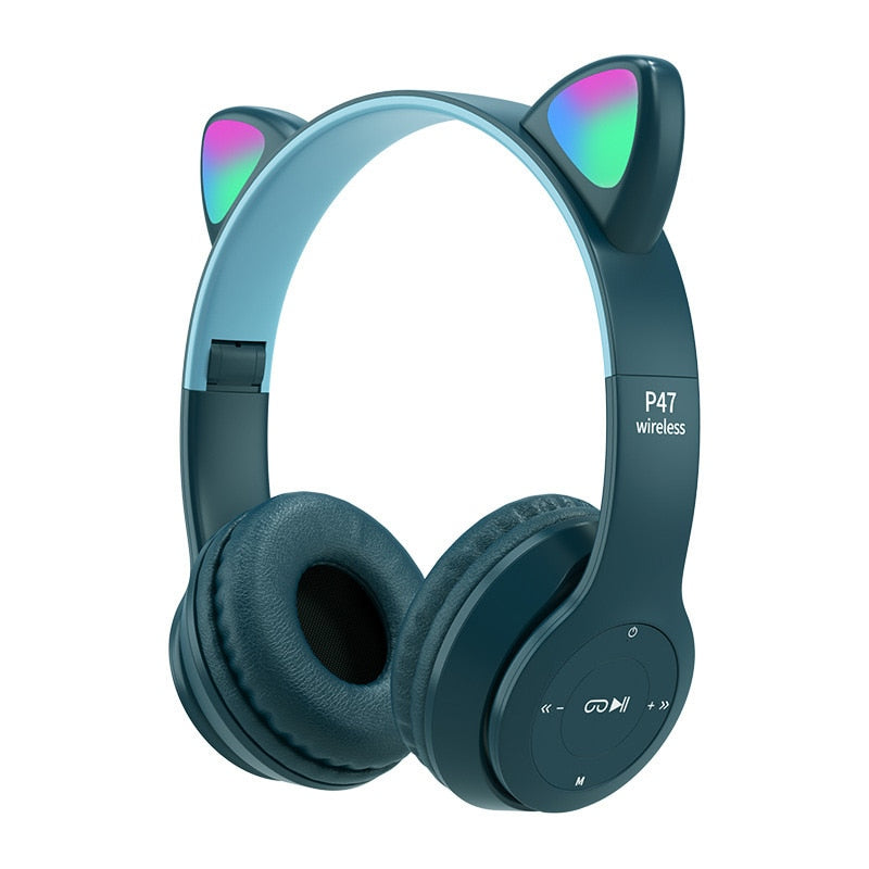 Cute Cat Ears Bluetooth Headphone Set - Autistic Joys